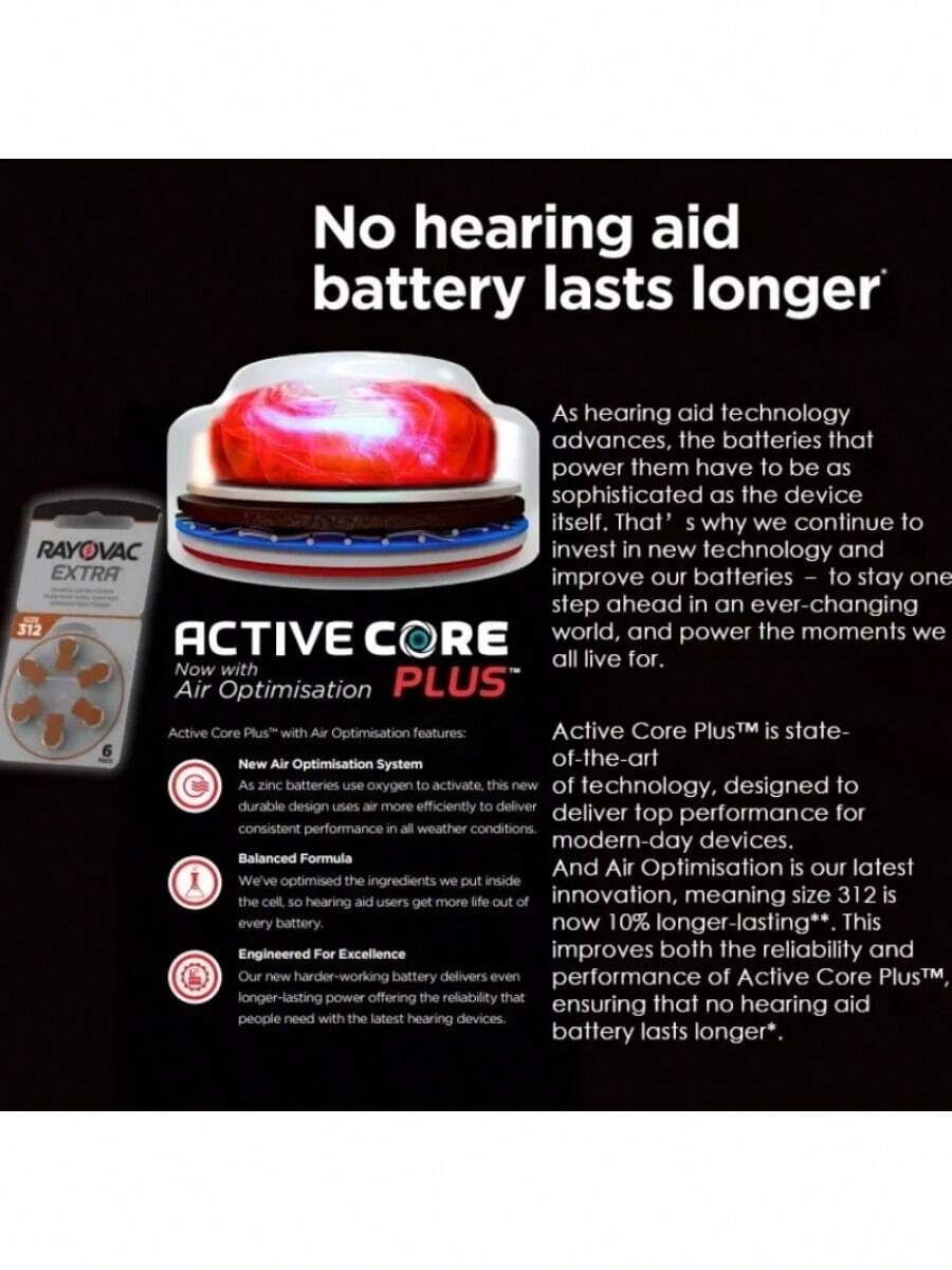 60 Pz/lotto RAYOVAC PICCO Batterie Per Apparecchi Acustici A312 312A ZA312 312 P - Foto 13