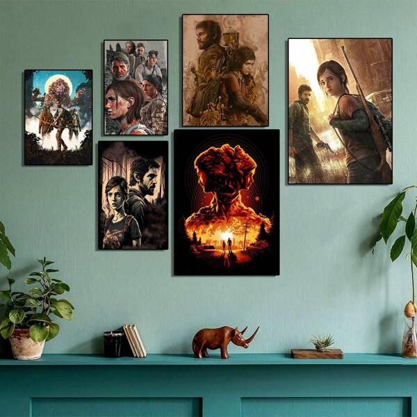 1 pieza Pintura de lienzo vintage sin marco con impresión de póster de la serie de TV y juegos de superviviente zombie como decoración del hogar para el dormitorio o el bar