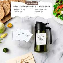 1个厨房橄榄油分配器 - 二合一橄榄油分配器和喷雾器 - 带盖橄榄油分配瓶 - 绿色烹饪橄榄油喷雾器（遮光）