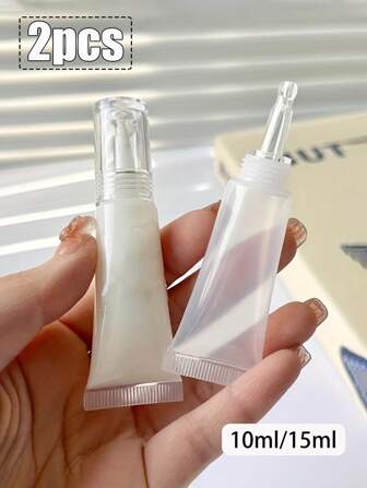 10ML/15ML 迷你旅行用挤压瓶，适用于粉底和乳液，带泪滴形尖头，无香味塑料，可再填充空瓶，适用于化妆品容器，适用于乳液、沐浴露、洗发水、清洁剂、面霜、旅行配件
