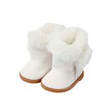 18英寸美国女孩娃娃重生娃娃逼真娃娃红色毛绒鞋 - 彩色 - 查看 2