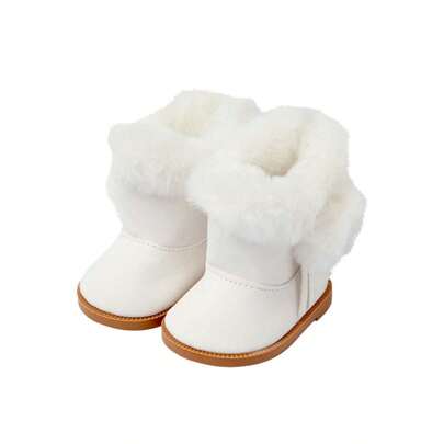 18英寸美国女孩娃娃重生娃娃逼真娃娃红色毛绒鞋