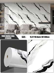 1roll 300CM/118.1in Marble Peel And Stick Wall Panels Ideal For: Kitchen Backsplash, Showers, Bathrooms, Living Rooms And Flooring - Multicolor - View 16