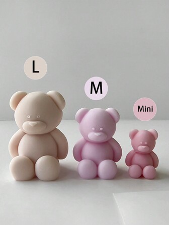 1 Silly Bear Candle Mold Handmade Creative Silicone Ornaments Silicone Ornaments, Home Decoration And Gift Ideas, Plaster Molding - Silicone, Valentine's Day Plaster Incense Stone Ornaments, Gifts Holiday Celebration Home Decoration Ornaments, Personalized Creative Candles Handmade DIY Bedroom Decoration, Birthday Gifts Graduation