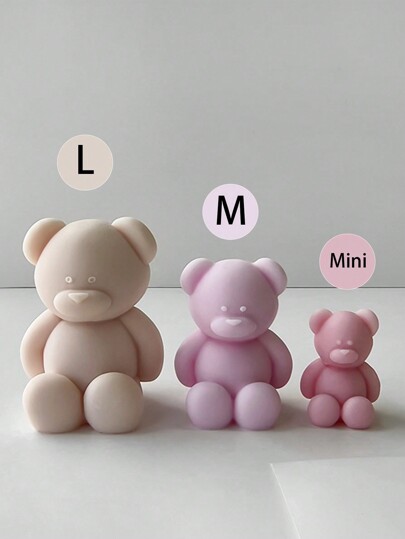 1 Molde de vela con forma de oso gracioso, adornos de silicona hechos a mano y creativos, adornos de silicona, decoración del hogar e ideas de regalo, moldeado de yeso - silicona, adornos de piedra de incienso de yeso para el Día de San Valentín, decoración de fiestas y regalos para celebración, velas creativas hechas a mano DIY para decoración del dormitorio, regalos de cumpleaños