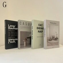 4pcs Foldable Fake Books, Simple Decorative Bookshelf Ornaments, For Display Best Gifts Birthday Graduation