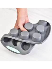 1 pieza Molde de silicona gris para pastel de gasa rectangular redondo resistente a altas temperaturas Bandeja de horneado Juego de moldes para pan tostado y donas - Gris - Ver 5