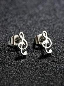 時尚高音譜記號形狀耳環,女款1對 - 音樂符 - 查看 6
