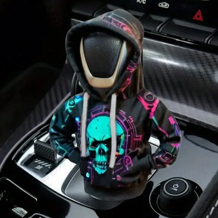 Gothic Totenkopf Hemd Schaltknauf Abdeckung, staubdichtes Auto Zubehör, Innenraum Auto Accessoires