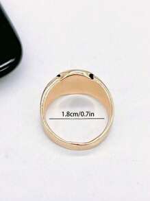 1pc Fashionable Unique European & American Design Black 8-Ball Ring, Thick Jewelry Suitable For Daily Wear For Men - Lucky Black 8 Ball - View 5