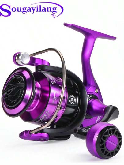 SOUGAYILANG Ambidextrous Fishing Reel - Ultra Smooth, High Gear Ratio, Durable Aluminum Spool, Corrosion-Resistant, Saltwater And Freshwater Compatible, Metal Spinning Reel For Anglers Of All Levels