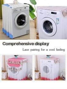 1pc Lace Embroidery Washing Machine Cover, Waterproof Dustproof Automatic Washing Machine Protector, Fit For 8kg/10kg Washing Machines