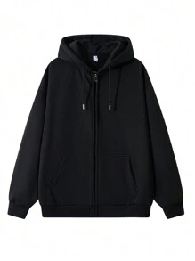 Men's Hooded Cardigan Sweatshirt, Loose Fit With Zipper, Suitable For Outdoor Travel, A One-Piece Men's Top For Autumn And Winter, A Good Choice For Casual Vacation Gifts.