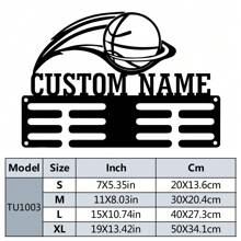 1pc Personalized Custom Football Medal Holder, Custom Name Custom Football Medal Hanger, Metal Display Awards Wall Metal Art For Living Room