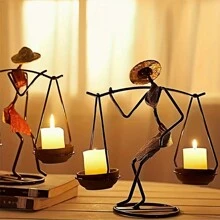 1PC Creative Metal Iron Candlestick, Romantic Candlelight Dinner Decoration, Table Decoration, Home Decoration, Interior Decoration, Candlestick Decoration, New Iron Candlestick, Home Living Room Bar Coffee Shop Table Decoration, Thanksgiving Gift, Decoration, New Year Gift, Valentine's Day Gift Gifts Birthday Graduation