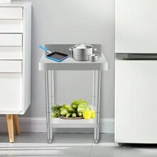 Table de Travail Inox Pour cuisine professionnelle Plan De Travail Cuisine En 2 Etage 61 x 61 x 90 cm