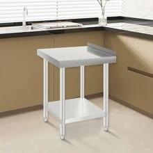 Table de Travail Inox Pour cuisine professionnelle Plan De Travail Cuisine En 2 Etage 61 x 61 x 90 cm