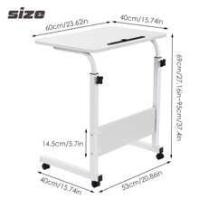 GRANDMA SHARK  Laptop Table For Sofa Or Bed, Laptop Desk, Standing Height Adjustable Computer Desk, Portable Side Table, Bed Table, Sofa Table - White-60*40cm - View 3