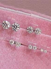 1Pair Moissanite Stud Earrings Luxury Jewelry Gifts For Women S925 Sterling Silver Fine Ladies Jewelry Gift