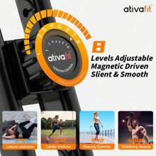 Bicicleta estática plegable ATIVAFIT de 3 en 1 con resistencia magnética, para entrenamiento en casa con modo vertical y reclinado - Gris - Ver 10