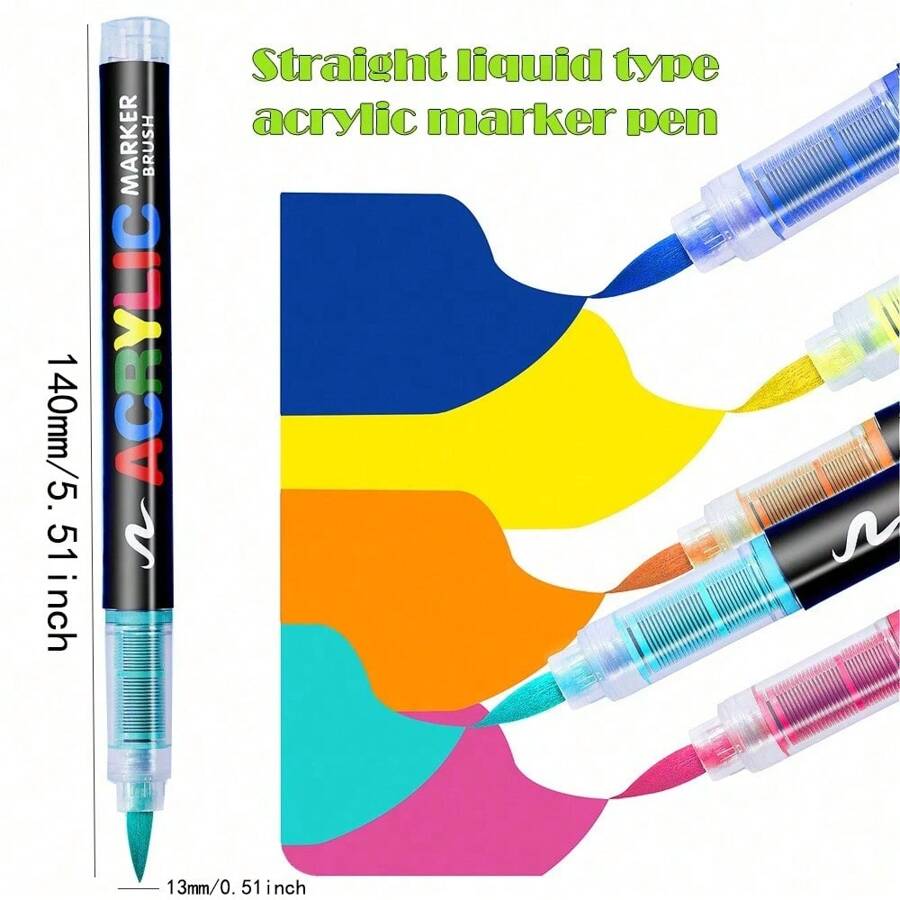 10x Acryl Marker Pinselspitzen - 1-4mm Strichbreite, Weiche Nylonborsten