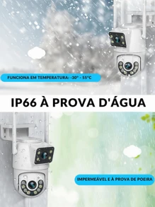 Câmera de Segurança à Prova d'água Lente Dupla APP YOOSEE IP66 Camera IP WiFi 360 - Preto Bivolt - Visão 4