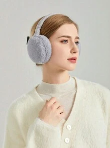 1 pieza Orejeras plegables de invierno cálidas, orejeras de color liso y suave, protección contra el frío para ciclismo, deportes al aire libre, prueba de frío, para estudiantes, como regalo para hombres y mujeres