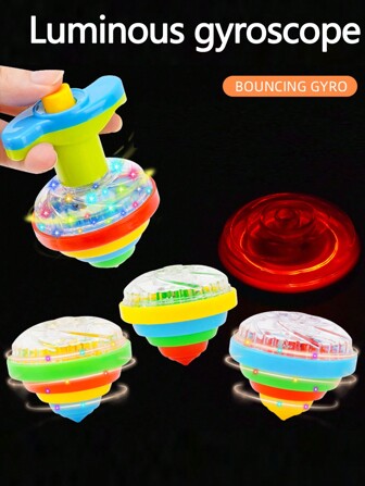 1pc LED Spinning Top Toy, Colorful Flashing Gyro Spinner With Music Player Starter, Suitable As Gift For Teenagers, Stress Relief Toys For Boys/Girls, Random Parts Sent, School Activity Supplies
