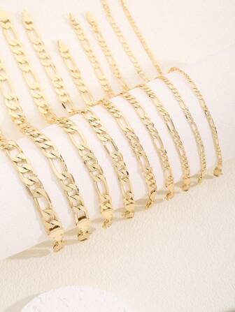 1pc Classic Copper Fashion 3:1 Chain Link Bracelet, Suitable As Gift For Friend Or Girlfriend, For Women To Wear On Various Occasions