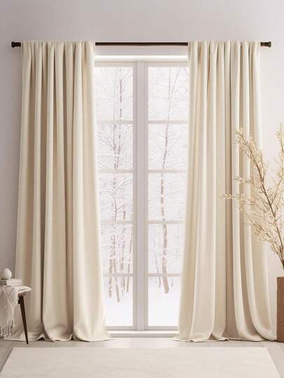 1pc Gray And Black Velvet Curtains - Versatile Hanging Options For Autumn And Winter, Perfect For Bedrooms, Offices, Kitchens, Living Rooms, And Offices - Fashionable Vintage Home Decor, Multiple Sizes To Choose From