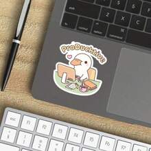 Car-5389: "ProDucktive Funny Duck Vinyl Sticker – Perfect For Laptops, Water Bottles, Journals, And Workspaces | Great For Humor Lovers, Animal Enthusiasts, And Sarcasm Fans | Ideal Gift For Friends, Co-Workers, And Duck Fans | Funny And Relatable Sticker For Duck-Themed Humor And Productivity Enthusiasts" - 3inch/7.62cm - View 7