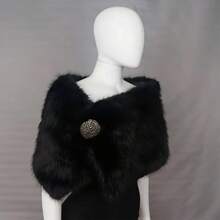 1pc Extra Wide & Thick Faux Fur Viking Medieval Warrior Knight Hooded Cloak, Carnival Party Stage Performance Prop - Multicolor - View 8