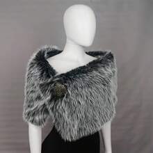 1pc Extra Wide & Thick Faux Fur Viking Medieval Warrior Knight Hooded Cloak, Carnival Party Stage Performance Prop - Multicolor - View 6