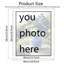 HuaCan 1pc Photo Custom Draw By Number Personalised Painting By Numbers Kits Unframe Acrylic 24colors Ornamental Fashionable Stylish Handpainted Gift For Him Her Boyfriend Girlfriend Family Valentine's Day For Weddings Home Living Room Art Craft - Multicolor - View 2