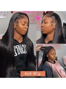 bling hair Perruque Lace Frontal Wig naturelle brésilienne lisse, cheveux longs, Remy, pre-plucked, 13x4, 13x6, Transparent HD, 30 34 pouces