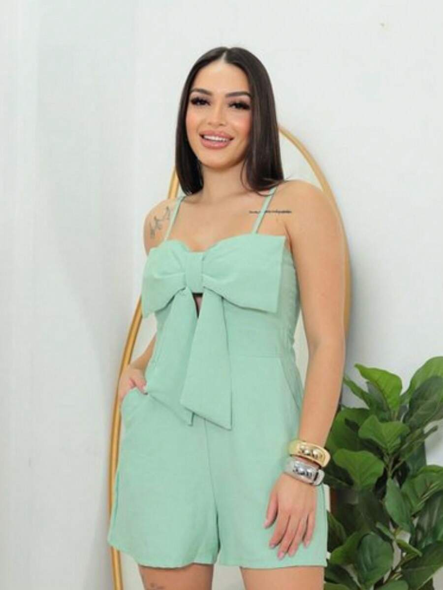 Women's Tailored Jumpsuit Christmas New Year - 薄荷綠 - 查看 1