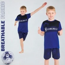 Chelsea F.C. Sports Fan Short Pyjamas Set Cotton Loungewear - Blue - View 4