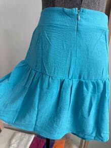 Shorts Skirt In Dune Premium Fabric - 淺藍色 - 查看 2