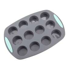 1 pieza Molde de silicona gris para pastel de gasa rectangular redondo resistente a altas temperaturas Bandeja de horneado Juego de moldes para pan tostado y donas - Gris - Ver 15