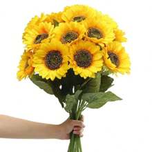 5pcs/Pack Artificial Sunflower, Home Living Room Wedding Decor Fake Flower, Photography Prop, Valentine's Day, Gift Gifts Birthday Graduation