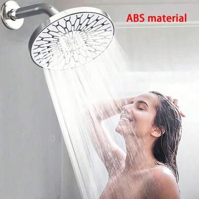 6-Inch Top Spray, Supercharged Shower Spray Overhead Spray Large Shower Pressurized Single Head Rain Shower Home Shower Showerhead Home Bathroom Decor Fall Decor Bathroom Accessories