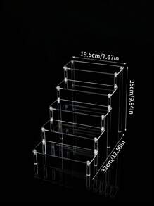 1 Pc Acrylic Removable Display Rack, Blind Box Storage Box, Action Figure Showcase, Figurine Display Stand, Trapezoid Display Rack - Acrylic Transparent Color - View 7