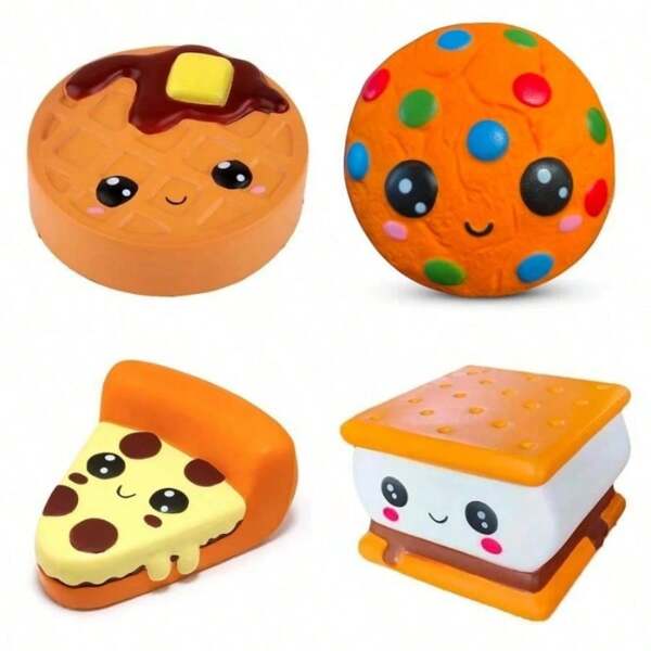 1 PC Squishy Chocolate Biscuit Cheese Bread Series PU Stress Relief Toy With Slow Rebound Effect Squishies Slow Rising Cream Scented Fidget Anti-Stress Toys Gift For Healing