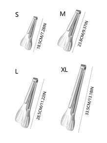 1入組裝不銹鋼燒烤鉗食物夾適用於廚房 - 銀色 - 查看 12