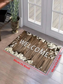 1pc 'Blue Background, Colored Eggs, Grass Leaf Border, Easter' Doormat, Indoor Mat, Throw Rug, Creative Door Mat, Entryway Themed Mat, Home Decor, Non-Slip Floor Rug Mat, Bedroom Accessories, Photo Props, Outdoor Decor, Throw Rug, Area Rug, Gift