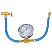 汽车空调制冷剂 R134a R12 R22 充电软管 3000PSI 管道压力表 AC 氟利昂加油 1/2ACME 1/4SAE 适配器 - 藍色 - 查看 7