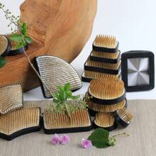 Japanese-Style Flower Stand Brass Needle Base Flower Arranging Tool Kenzan Floral Design Handmade Flower Art Fixation Device For Flowers And Plants - Gold - View 3