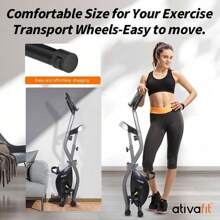 Bicicleta estática plegable ATIVAFIT de 3 en 1 con resistencia magnética, para entrenamiento en casa con modo vertical y reclinado - Gris - Ver 5