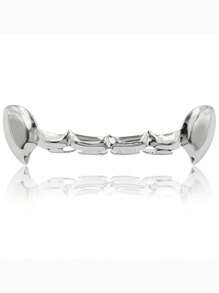 1PC&2pcs Vampire Teeth Grillz Teeth Gold Grills For Your Teeth Hip Hop Half Fang Slug Grillz For Women 18K Gold Plated Gold Jewlry Rapper Costume