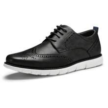 Mens Dress Shoes Casual Oxford Shoes Dress Sneakers Comfortable Business Wingtip Brogue Office Shoes - màu đen - Xem 1